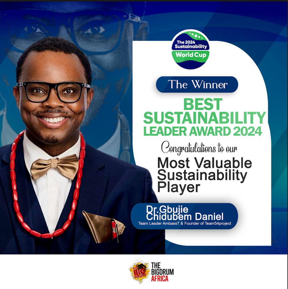 Gbujie Daniel, 2024 Best Sustainability Leader 